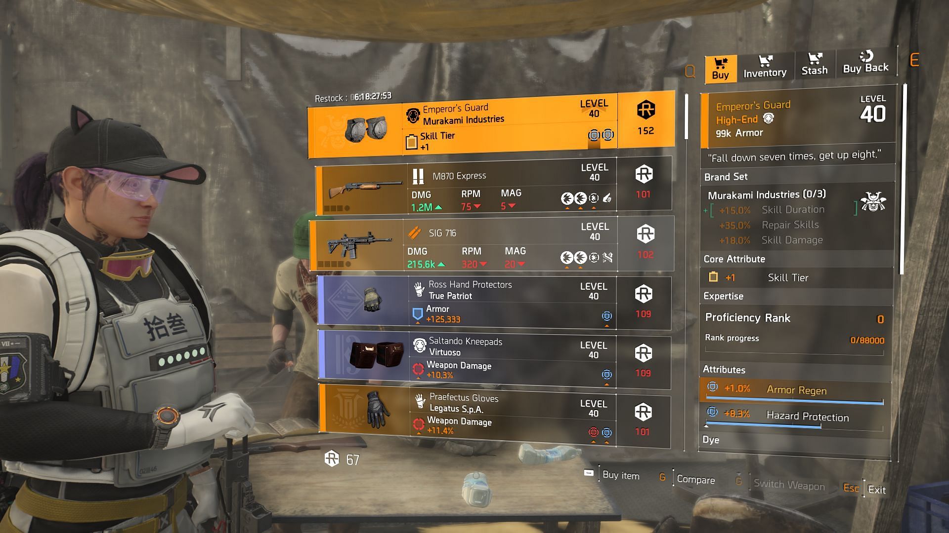 The Division 2 vendor at DZ West (Image via Sportskeeda Gaming || Ubisoft)